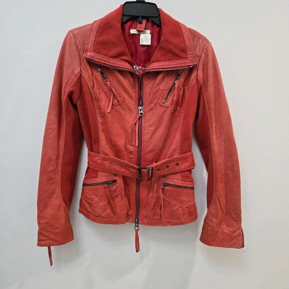 Flora Smith Leather Bomber Jacket Size 42 Excellent Condition - Picture 8 of 15